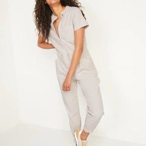 Old Navy Short-Sleeve StretchTech Collarless Jumpsuit for Women New